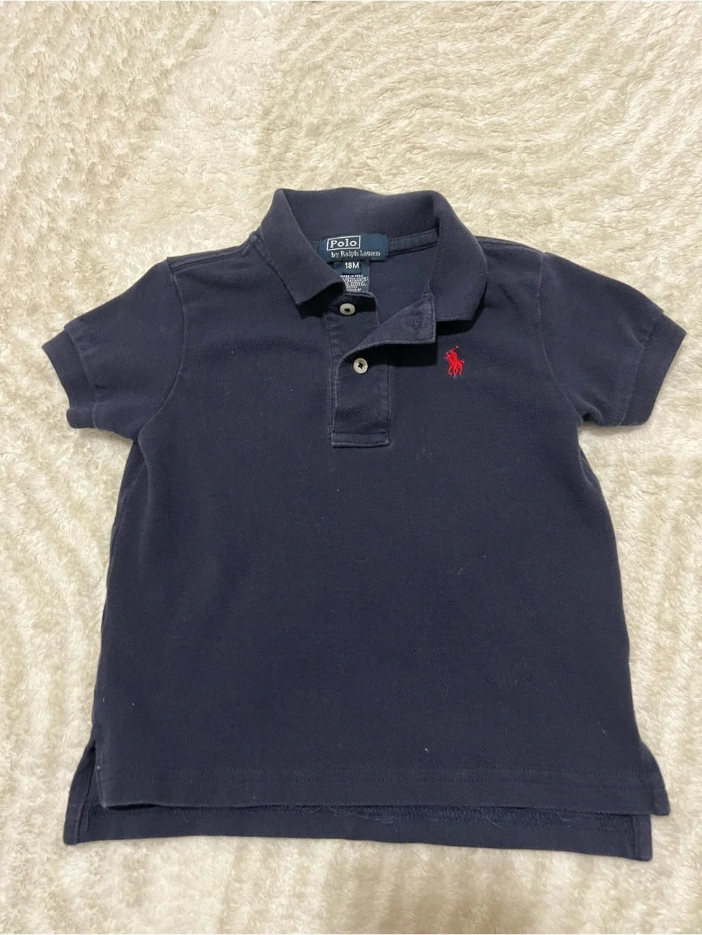 Ralph Lauren Navy Kids Polo with Red Pony Logo